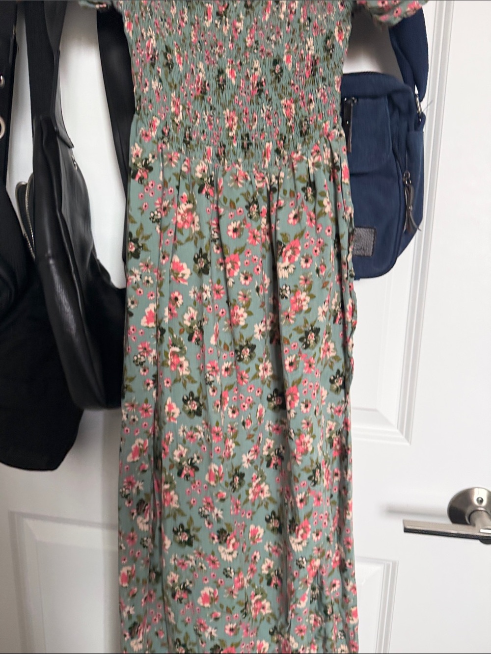 Garage Expression Sage Floral Smocked Maxi Dress – Size S - Picture 5 of 7